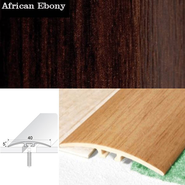 Door Threshold 40mm Wide Screw Fix Connecting Wood Carpet Floors UPVC Wood Effect