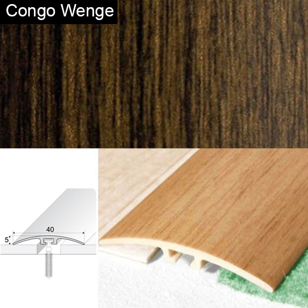 Door Threshold 40mm Wide Screw Fix Connecting Wood Carpet Floors UPVC Wood Effect