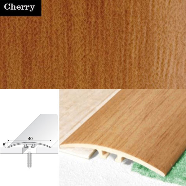 Door Threshold 40mm Wide Screw Fix Connecting Wood Carpet Floors UPVC Wood Effect