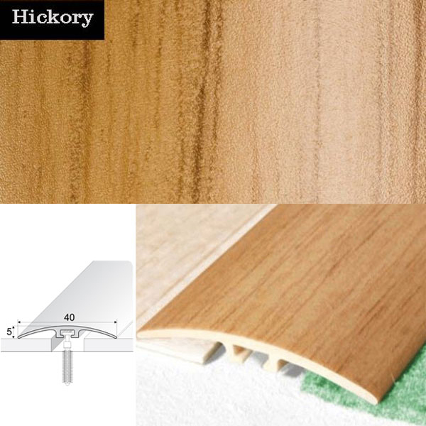 Door Threshold 40mm Wide Screw Fix Connecting Wood Carpet Floors UPVC Wood Effect