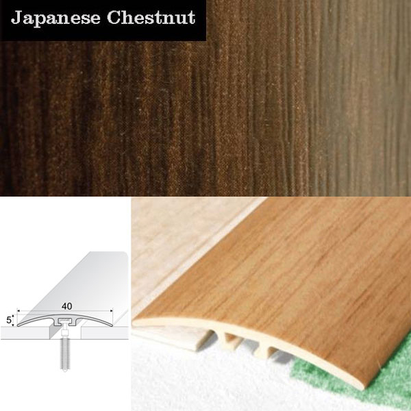Door Threshold 40mm Wide Screw Fix Connecting Wood Carpet Floors UPVC Wood Effect