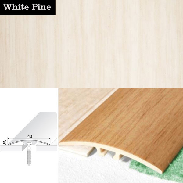 Door Threshold 40mm Wide Screw Fix Connecting Wood Carpet Floors UPVC Wood Effect
