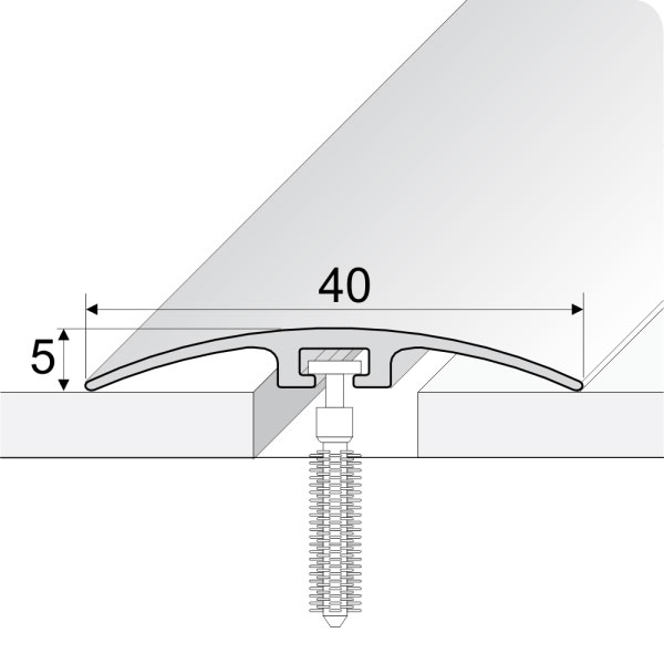 Door Threshold 40mm Wide Screw Fix Connecting Wood Carpet Floors UPVC Wood Effect