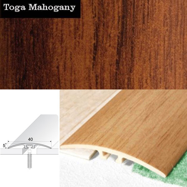 Door Threshold 40mm Wide Screw Fix Connecting Wood Carpet Floors UPVC Wood Effect