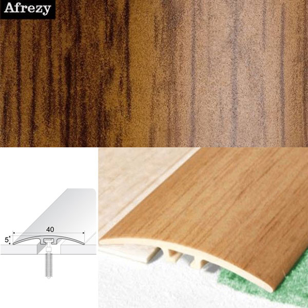 Door Threshold 40mm Wide Screw Fix Connecting Wood Carpet Floors UPVC Wood Effect