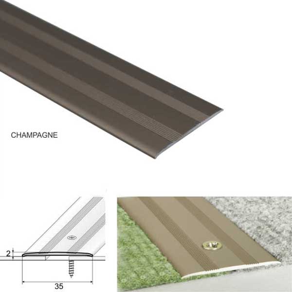 Door Threshold Flat For Connecting wooden, Laminate, Carpet, Vinyl or tiled floors Aluminum