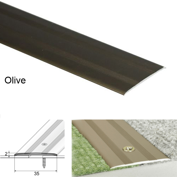 Door Threshold Flat For Connecting wooden, Laminate, Carpet, Vinyl or tiled floors Aluminum