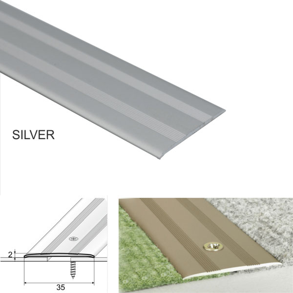 Door Threshold Flat For Connecting wooden, Laminate, Carpet, Vinyl or tiled floors Aluminum