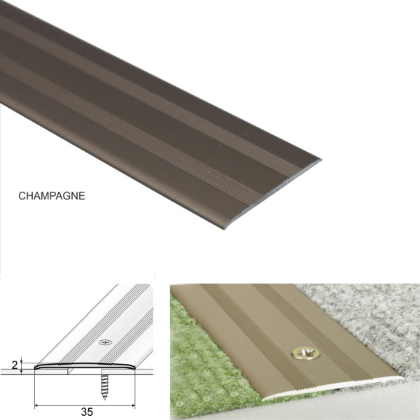 Door Threshold Flat For Connecting wooden, Laminate, Carpet, Vinyl or tiled floors Aluminum
