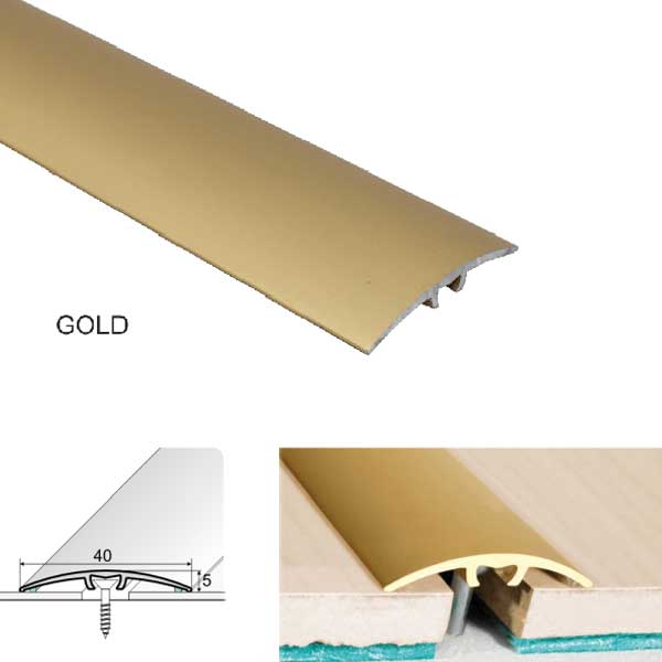 Door Threshold for connecting wooden, laminate, carpet, vinyl or tiled floors Anodised Aluminium