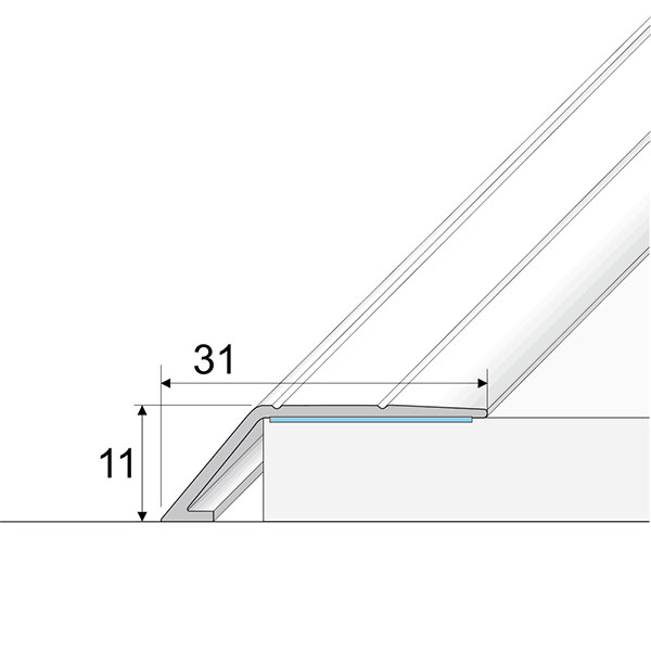 Door Threshold Ramp Self Adhesive Aluminium Wood Effect