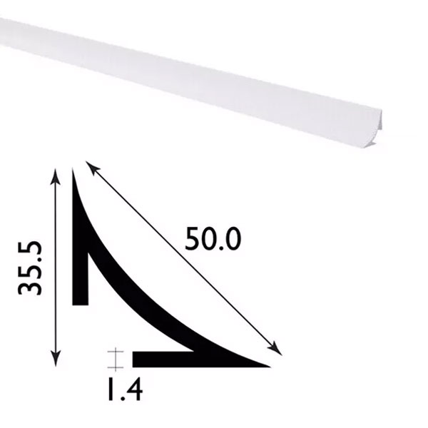 Durable 2.44m Long PVC Plastic Scotia Trim 