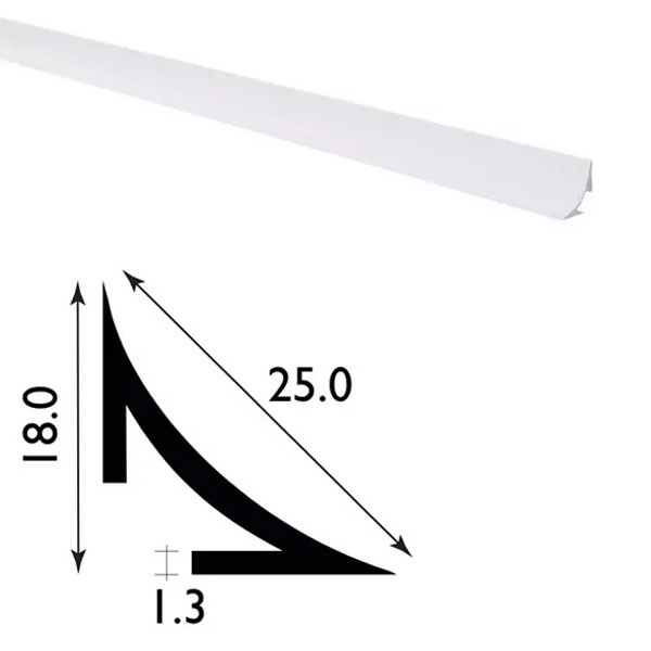 Durable 2.44m Long PVC Plastic Scotia Trim 