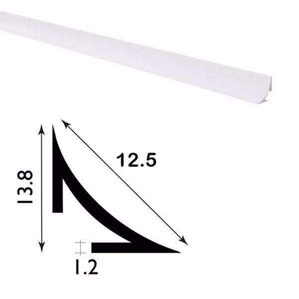 Durable 2.44m Long PVC Plastic Scotia Trim 