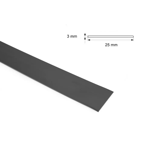 Durable 2.48m PVC Anthracite Flat Bar Trim Architrave Cover