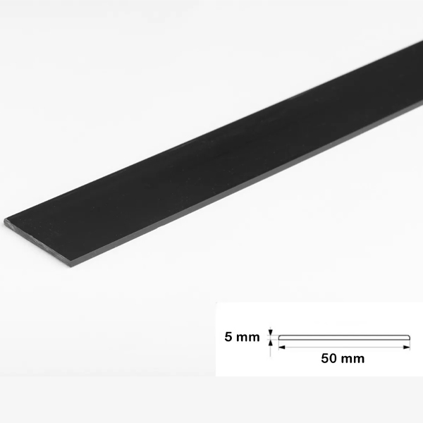 Durable Black 1m PVC Flat Bar Trim Architrave Cover