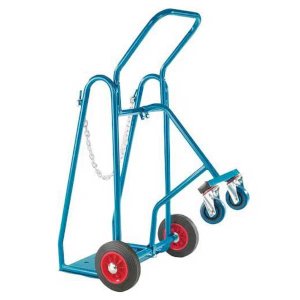 Durable Blue Puncture Proof Propane Cylinder Trolley