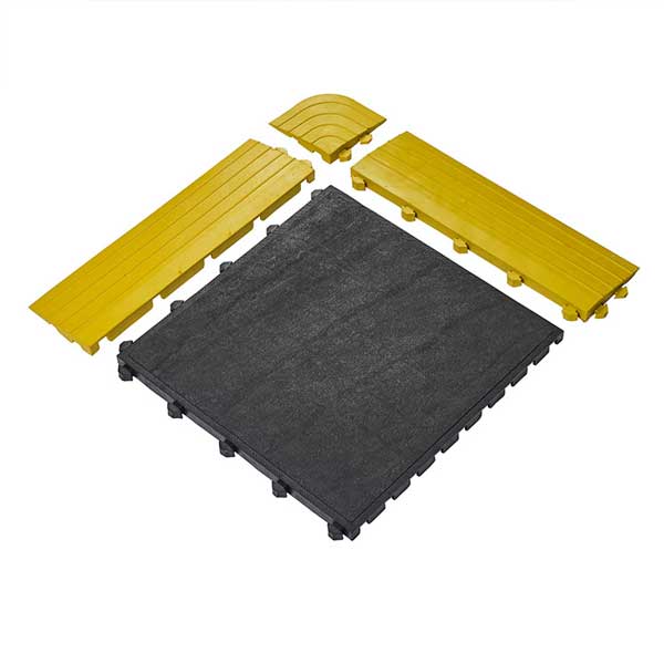 Anti-Slip Durable Loose Lay Rubber Tile with Accessories 