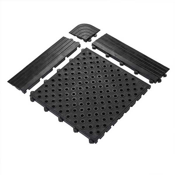 Anti-Slip Durable Loose Lay Rubber Tile with Accessories 