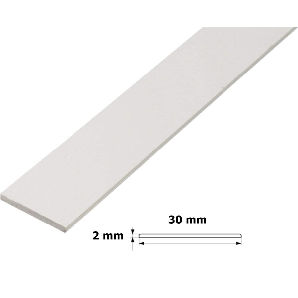 Flat Bar PVC Trim Strip – White Door & Window Architrave Cover