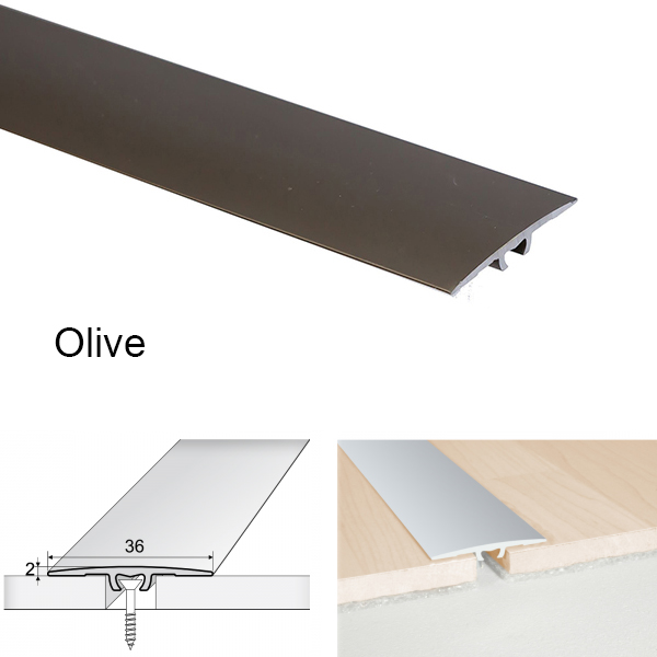 Flat Door Threshold For Luxury Click Vinyl Flooring Aluminium