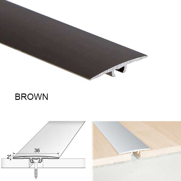 Flat Door Threshold For Luxury Click Vinyl Flooring Aluminium