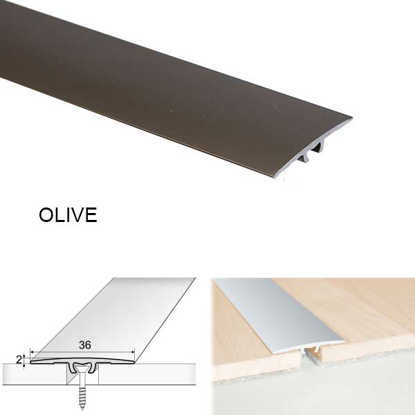 Flat Door Threshold For Luxury Click Vinyl Flooring Aluminium