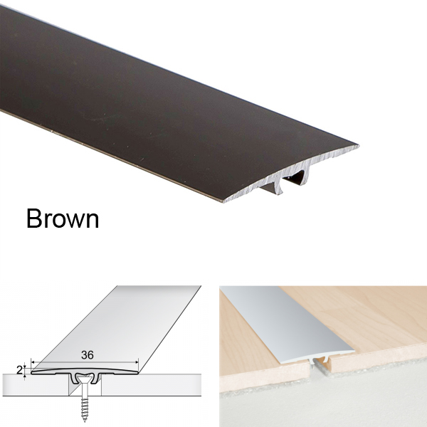 Flat Door Threshold For Luxury Click Vinyl Flooring Aluminium