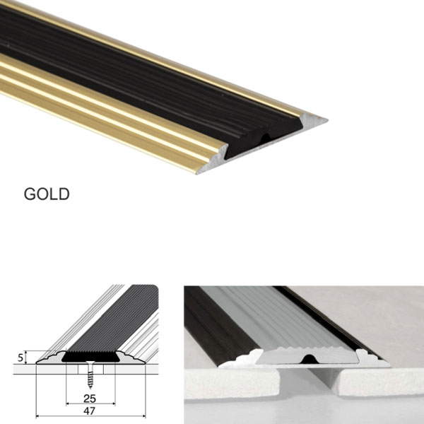 Flat Door Threshold Profile Anodised Non Slip Aluminium