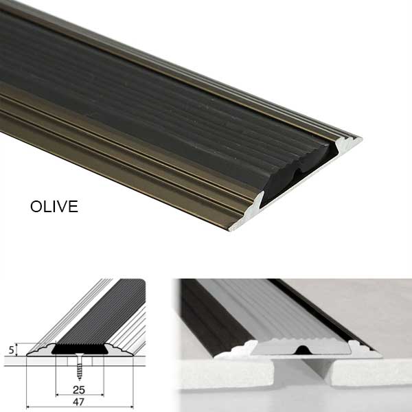 Flat Door Threshold Profile Anodised Non Slip Aluminium