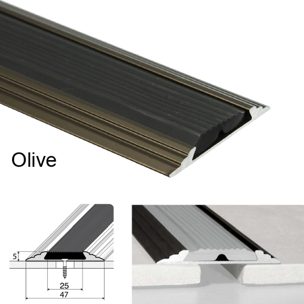 Flat Door Threshold Profile Anodised Non Slip Aluminium