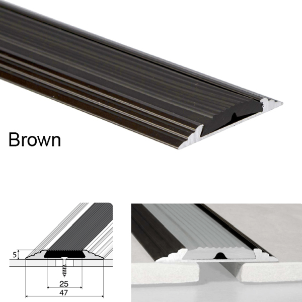 Flat Door Threshold Profile Anodised Non Slip Aluminium