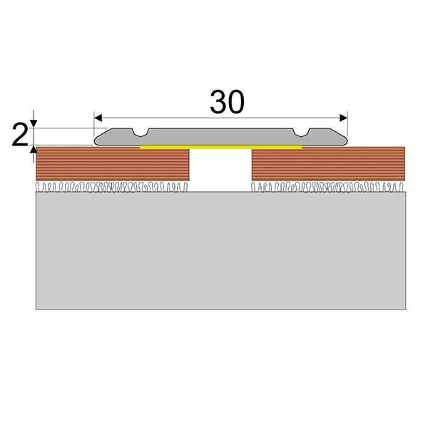 Flat Door Threshold Self Adhesive For Wooden, Laminate, Carpet Vinyl Flooring Aluminium