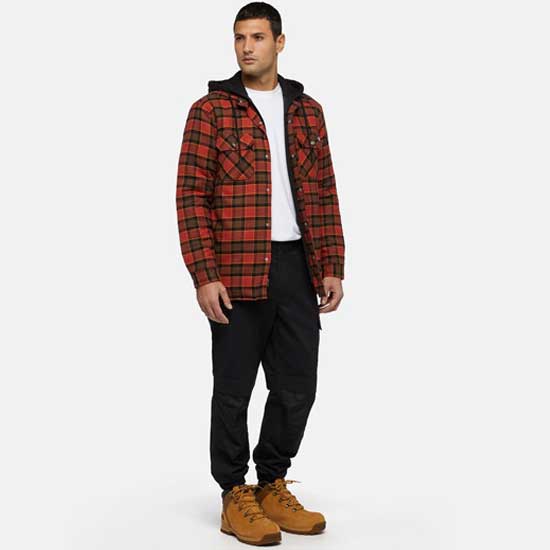 Fleece Hooded Flannel Shirt Jacket for Men