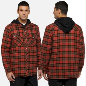 Fleece Hooded Flannel Shirt Jacket for Men