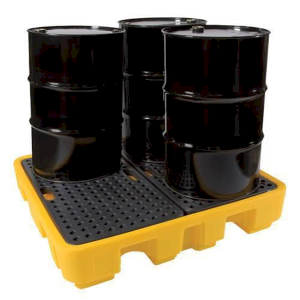 Four Drum Stackable Drainage Grid Spill Pallet
