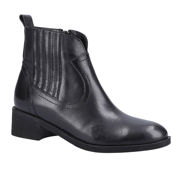 Georgie Chic Leather Block Heel Boots