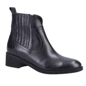 Georgie Chic Leather Block Heel Boots