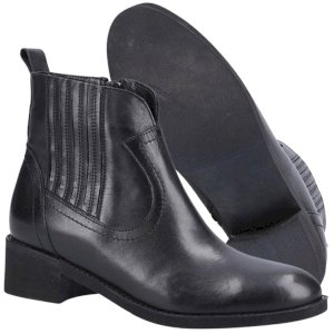Georgie Chic Leather Block Heel Boots