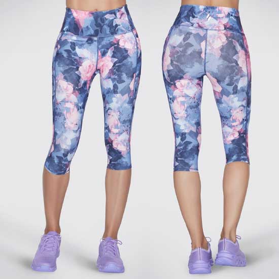 GO FLEX Summer Rose Capri Leggings with Chafe Free Seams