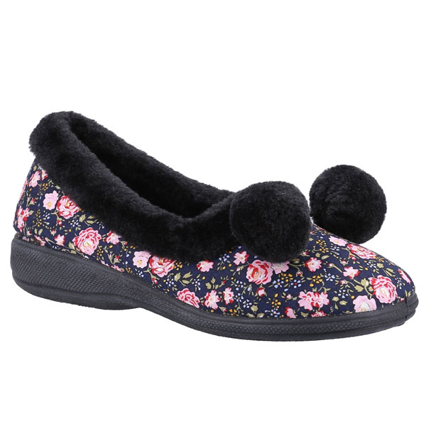 Goldfinch Floral Pom Pom Ladies Slipper
