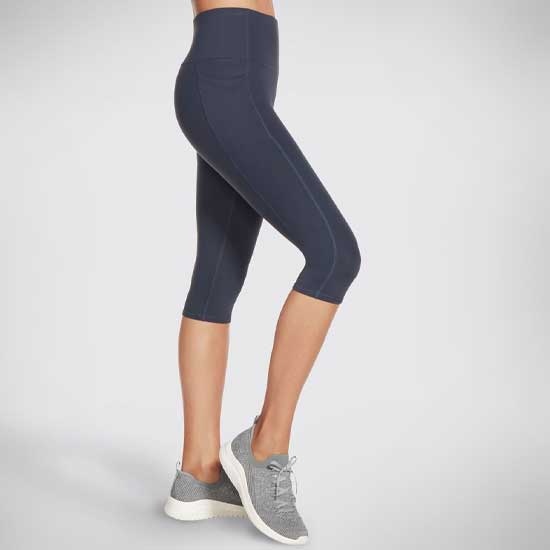 GOWALK Ladies Workout Capri Leggings with Compression Waist