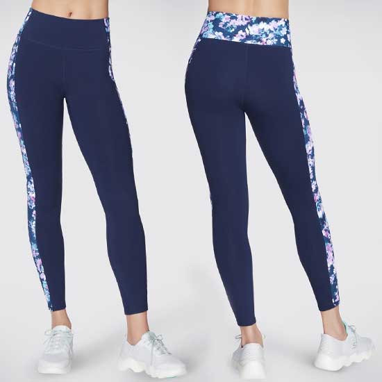 Ladies Soft GO FLEX Misty Floral Legging with Side Pockets
