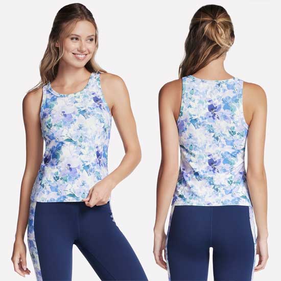 Sporty Skechers Go Walk Floral Tank with Flexible Fit