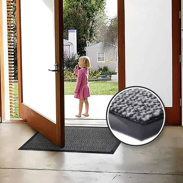 Grey/Black Hard Wearing Barrier Mats Non Slip Rubber Mat For Indoor & Outdoor