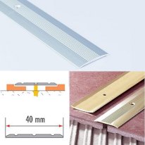 Grooved Floor Trim For Joined Carpets Aluminium