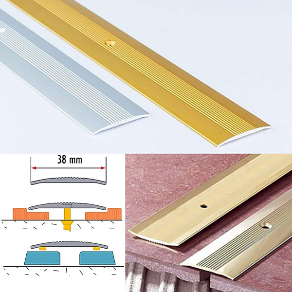 Grooved Floor Trim For Joined Carpets Aluminium