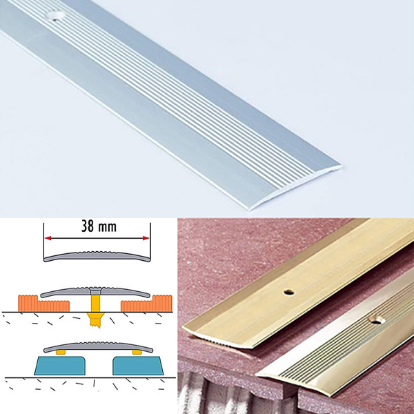 Grooved Floor Trim For Joined Carpets Aluminium