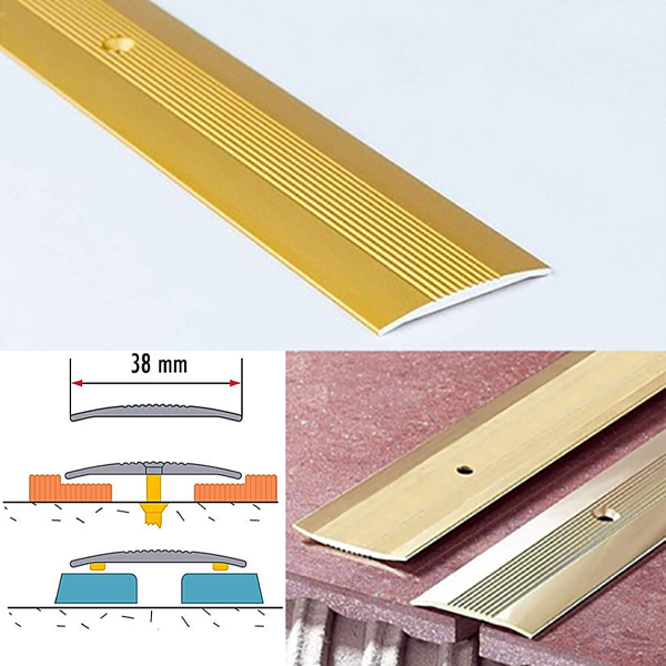 Grooved Floor Trim For Joined Carpets Aluminium