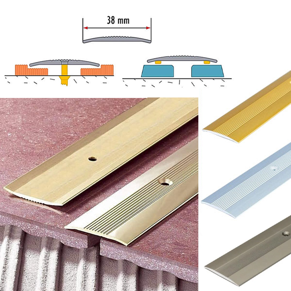 Grooved Floor Trim For Joined Carpets Aluminium